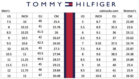 tommy hilfiger women size chart